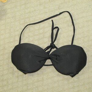 California Sunshine Junior's L Black Twist Top Push Up Underwire Bikini Swim Top